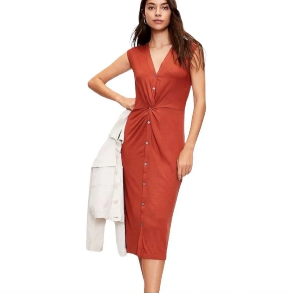 Loft Midi Sleeveless Button-Down Dress - Picture 1 of 5